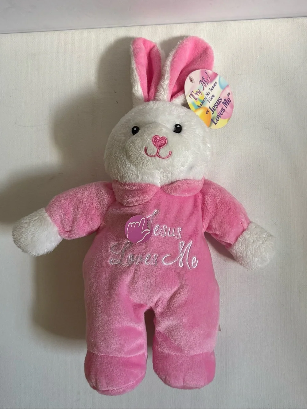 DanDee Jesus Loves Me Bunny Rabbit Plush Musical Singing NWT 13